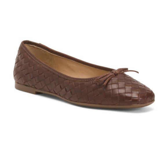 Bernardo Shoes - BERNARDO Made In Brazil Leather Gwynn Woven Ballerina Flats
